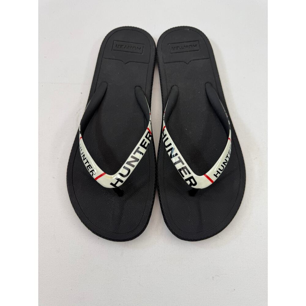 Hunter Logo Spell Out Flip Flips Thong Sandals Womens Size 11 Unworn‎